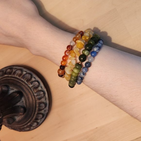 Boho Crystal Beaded Bracelet Stacking Set Of 3 - Picture 11 of 12